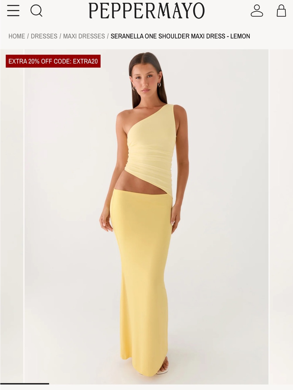 Peppermayo Lemon One-Shoulder Maxi Dress